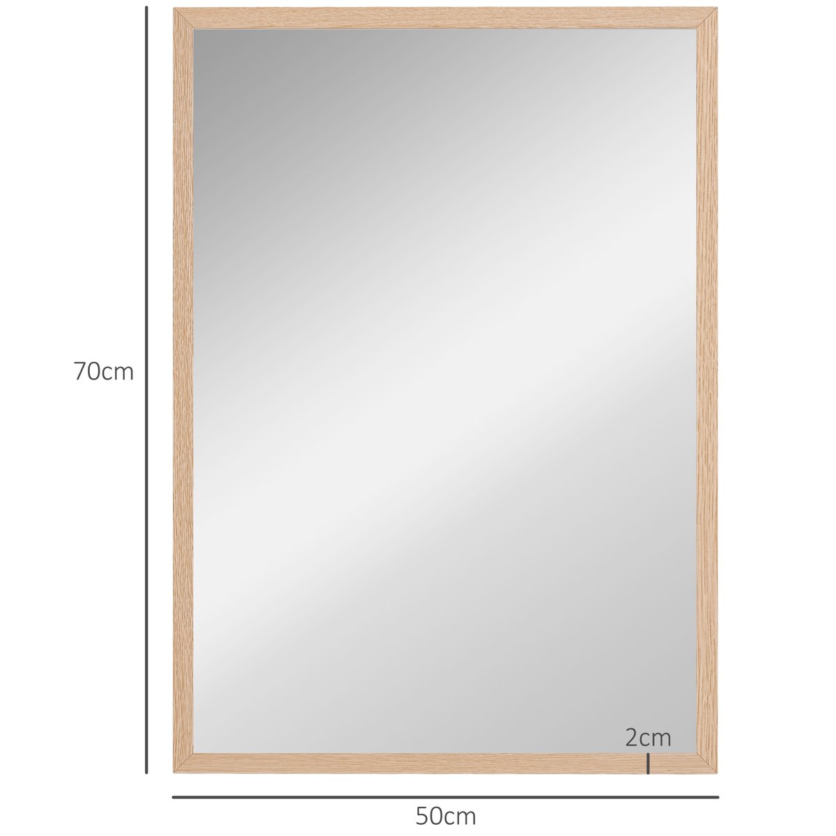 Miroir mural Verre Blanc beige, HOMCOM
