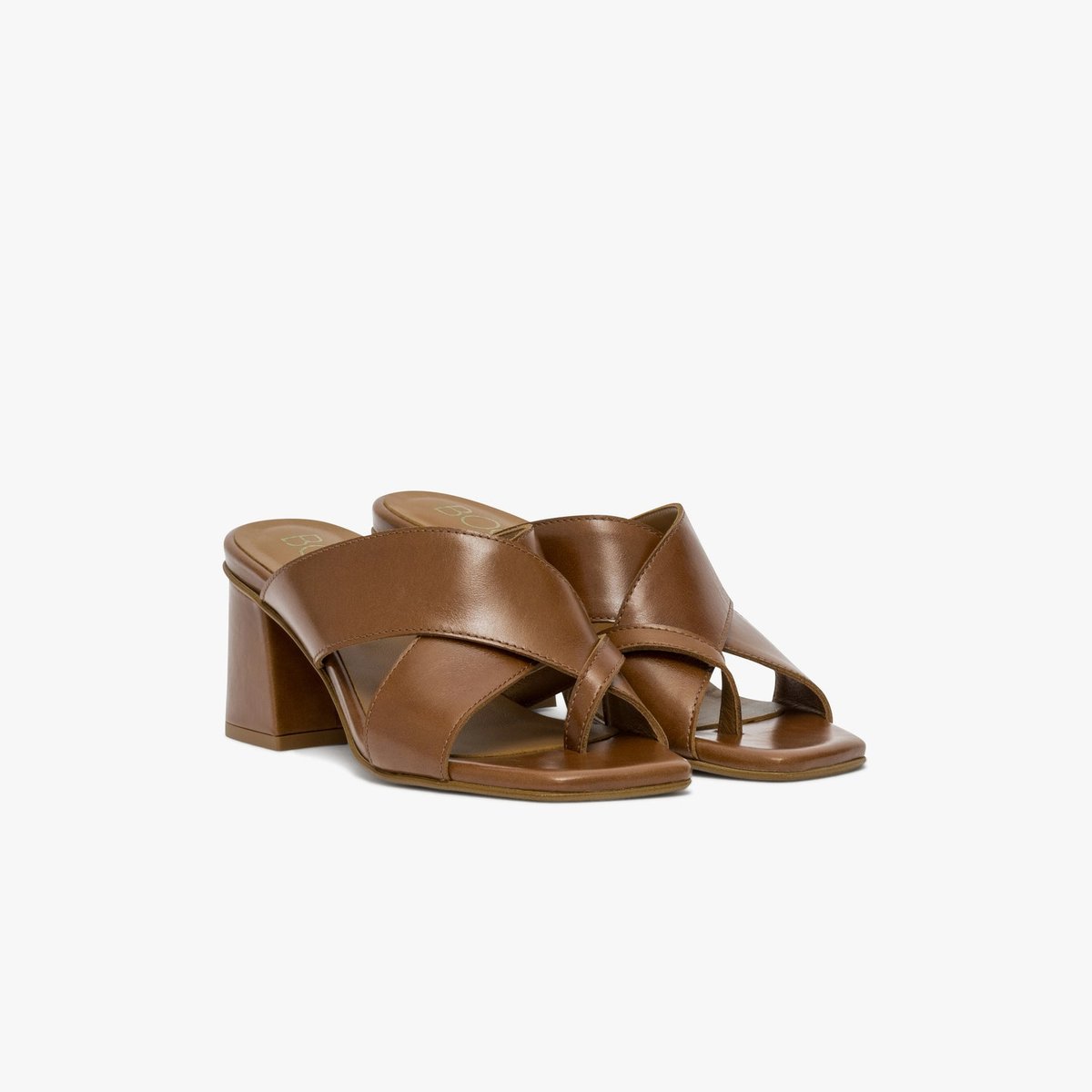 Sandale À Talon en cuir VERA camel, BOCAGE