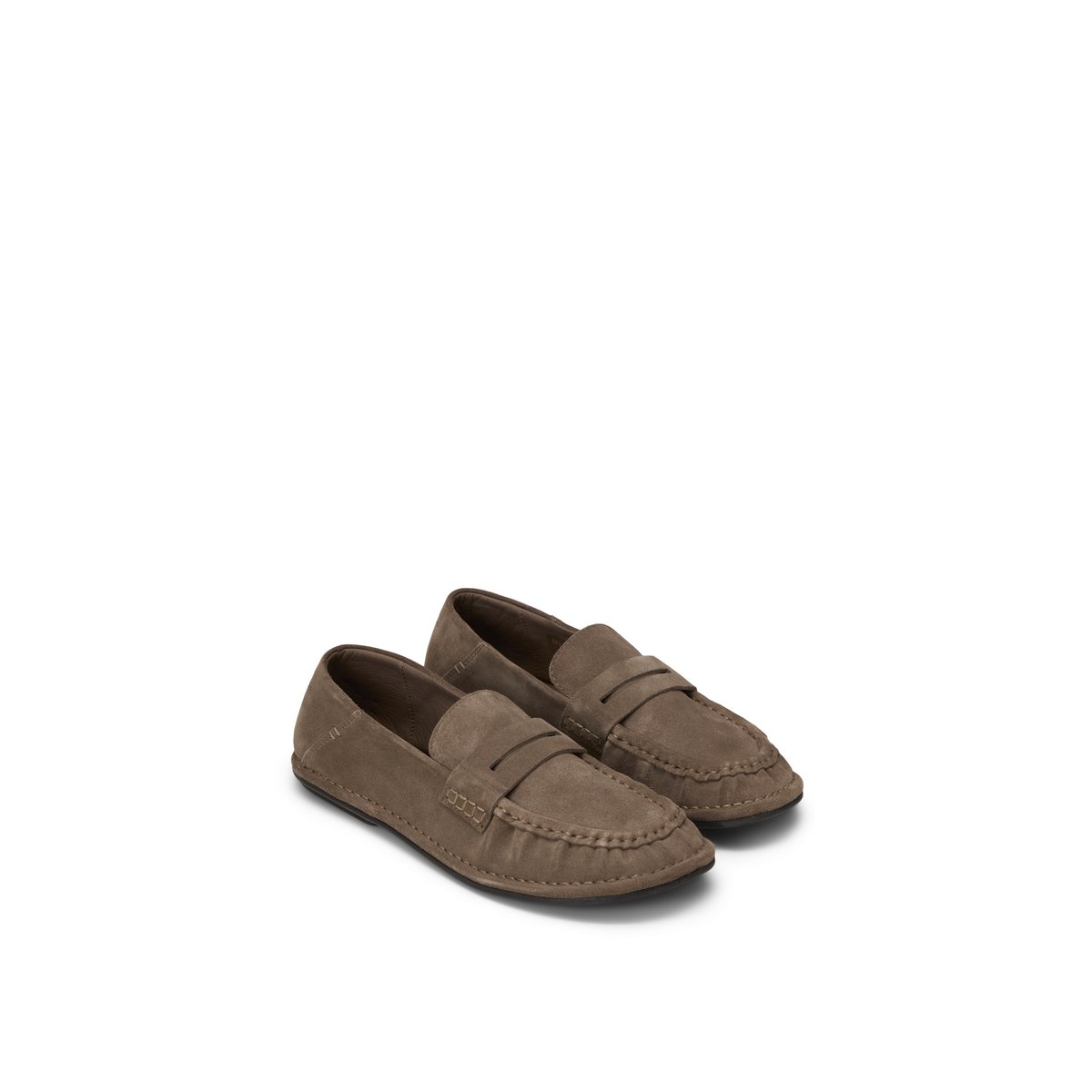 Loafer modèle Alvette en cuir velours doux marron, MARC O'POLO