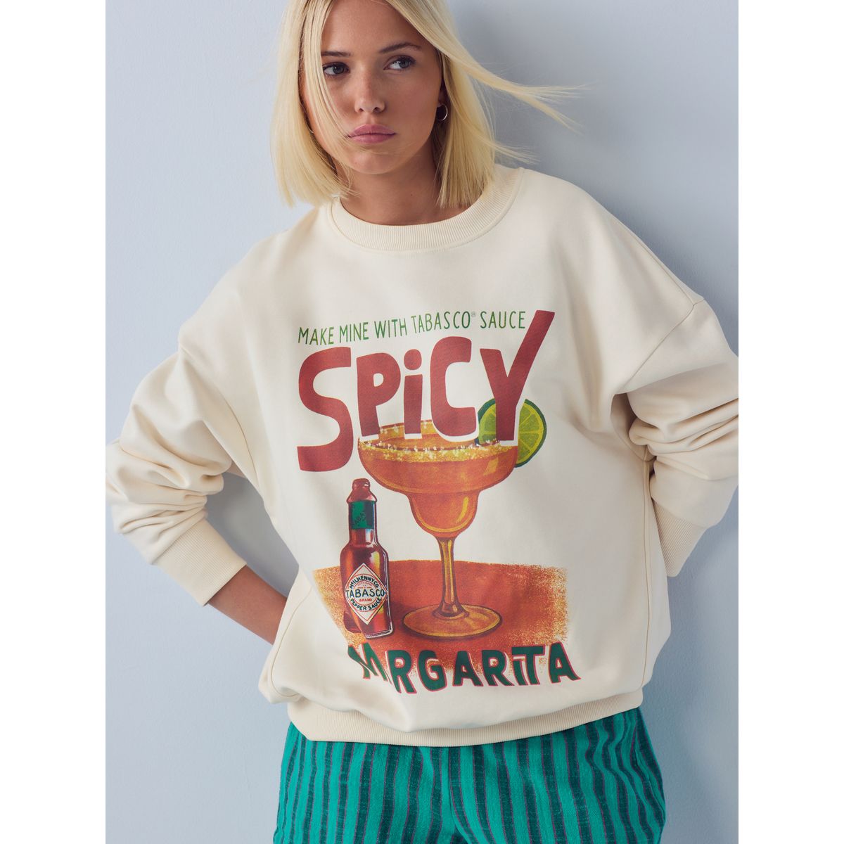Sweat-shirt tabasco spicy margarita écru, NEXT