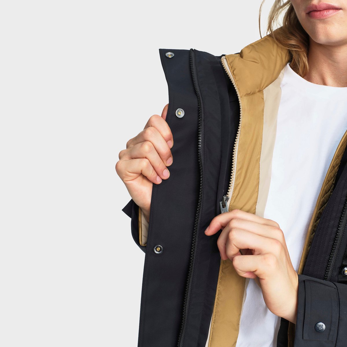 Parka fishtail à capuche T-KIT noir, AIGLE