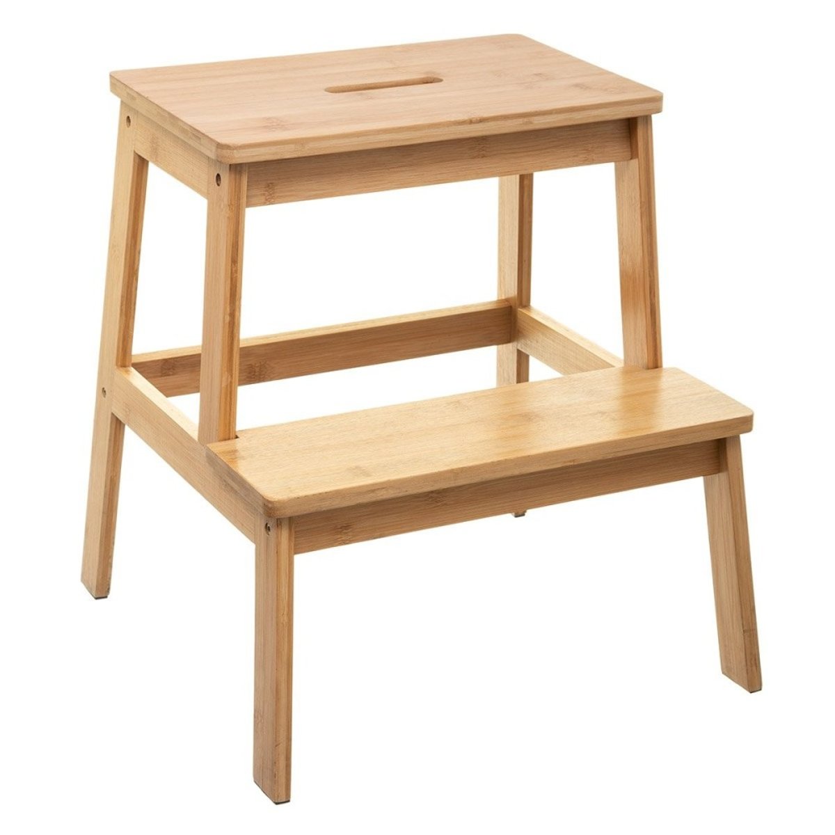 Marche pied bambou 2 marches beige, ATMOSPHERA