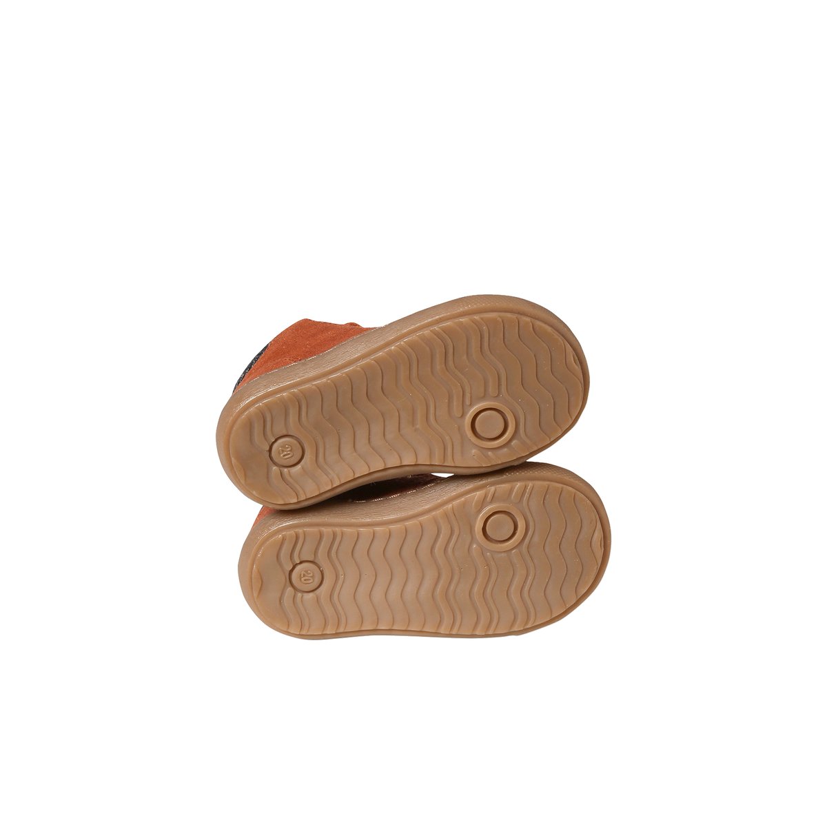 Bottines en cuir lacées et zippées bébé rouille, VERTBAUDET