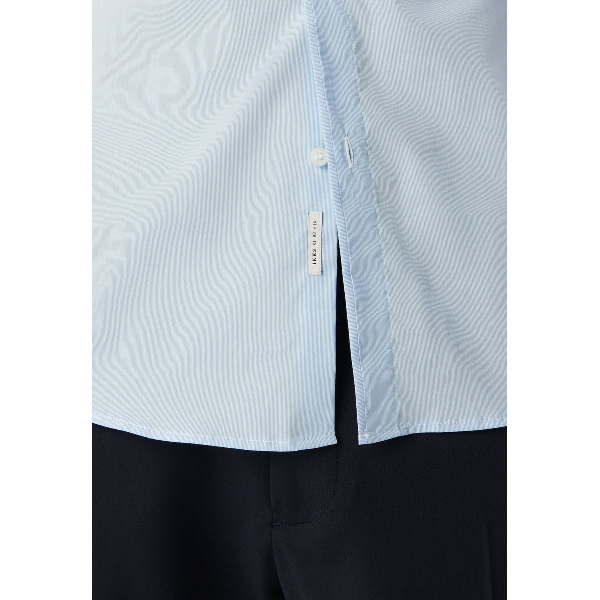 Chemise slim à fines rayures bleu ciel, IKKS