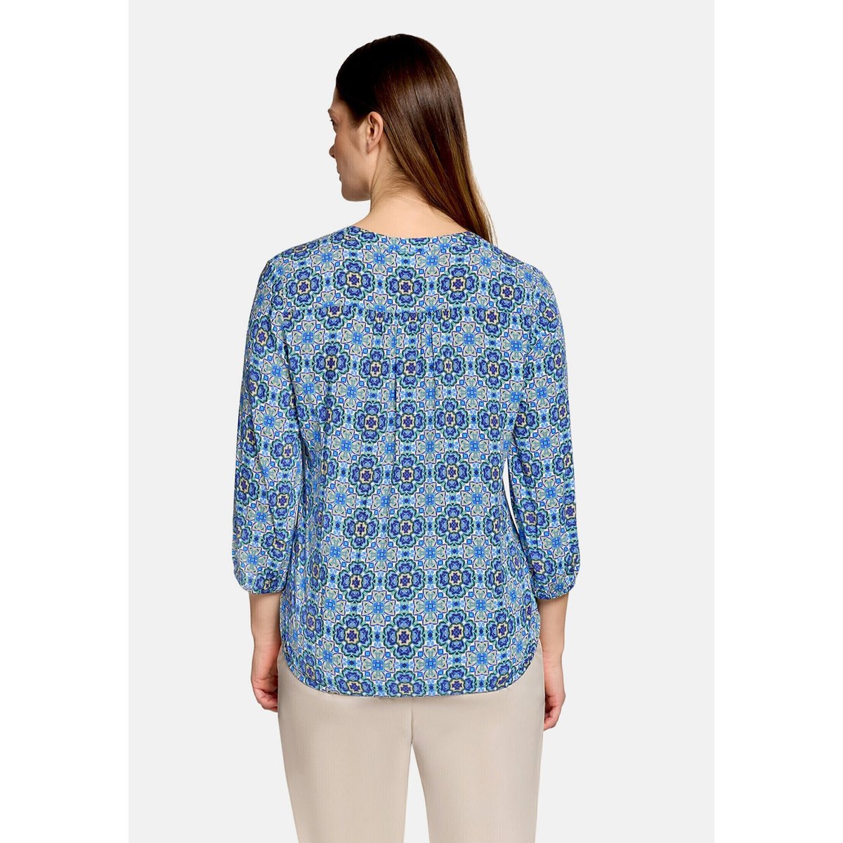 Blouse casual à motifs bleu/vert, CARTOON