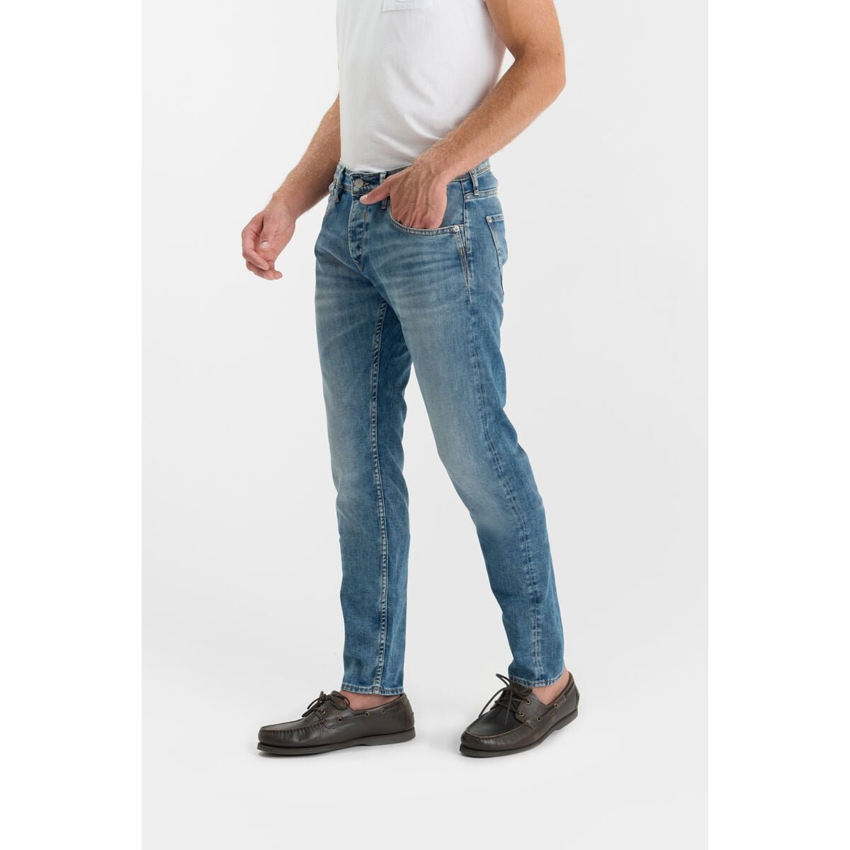 Jeans slim stretch 700/11, longueur 34 blue, LE TEMPS DES CERISES