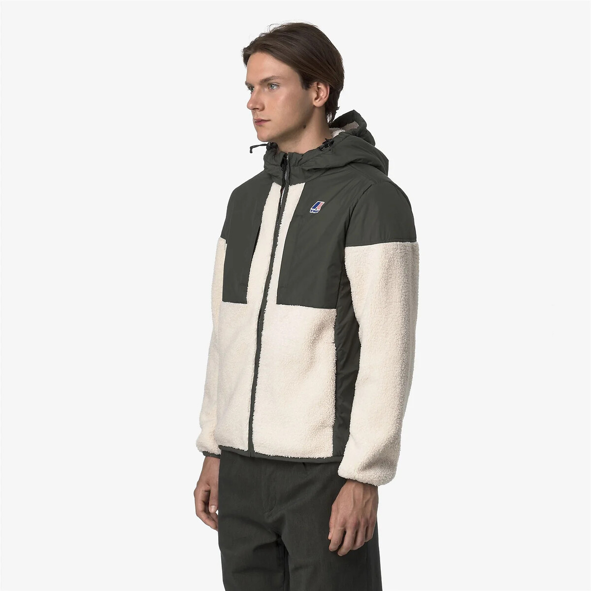 Veste en sherpa unisexe LE VRAI 4.0 SAMSON ORSETTO kaki/écru, K-WAY