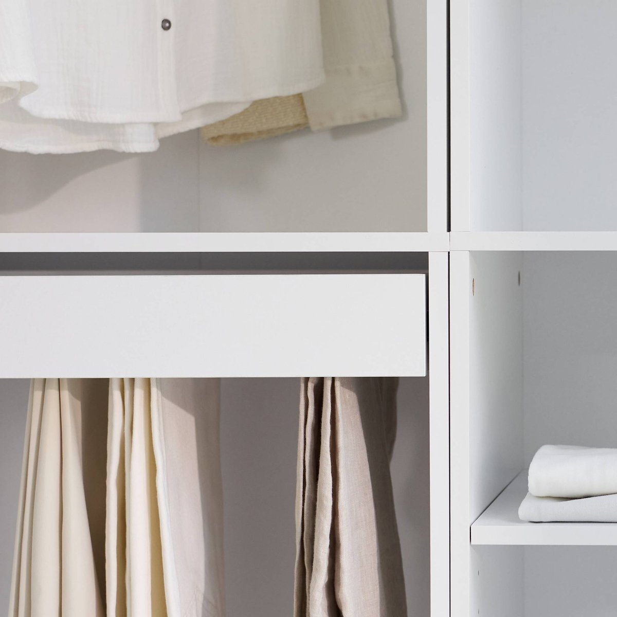 Kit dressing modulable décor bois 3 éléments MODULO blanc, SWEEEK