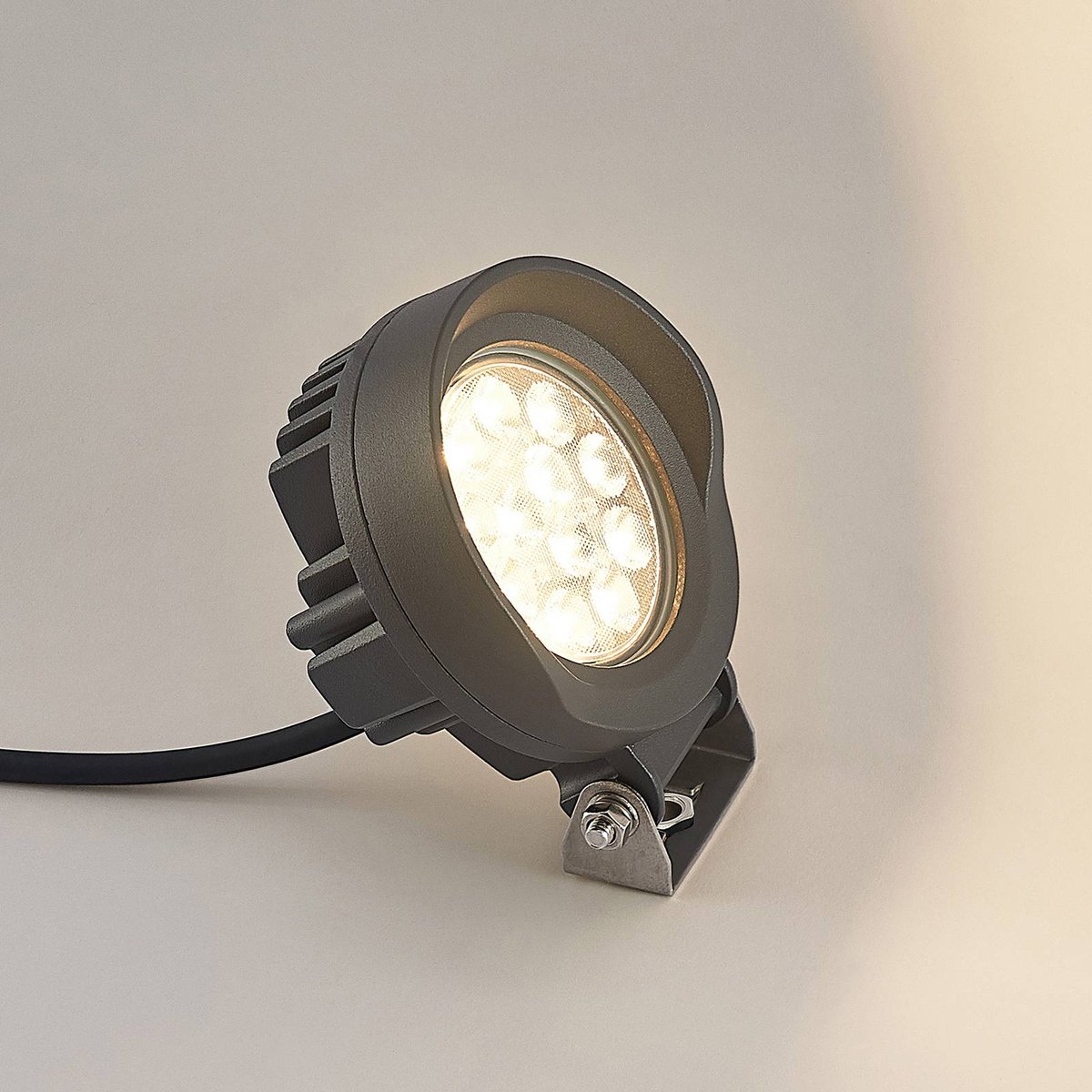 Luminaire extérieur en aluminium moderneLED gris foncé, LINDBY