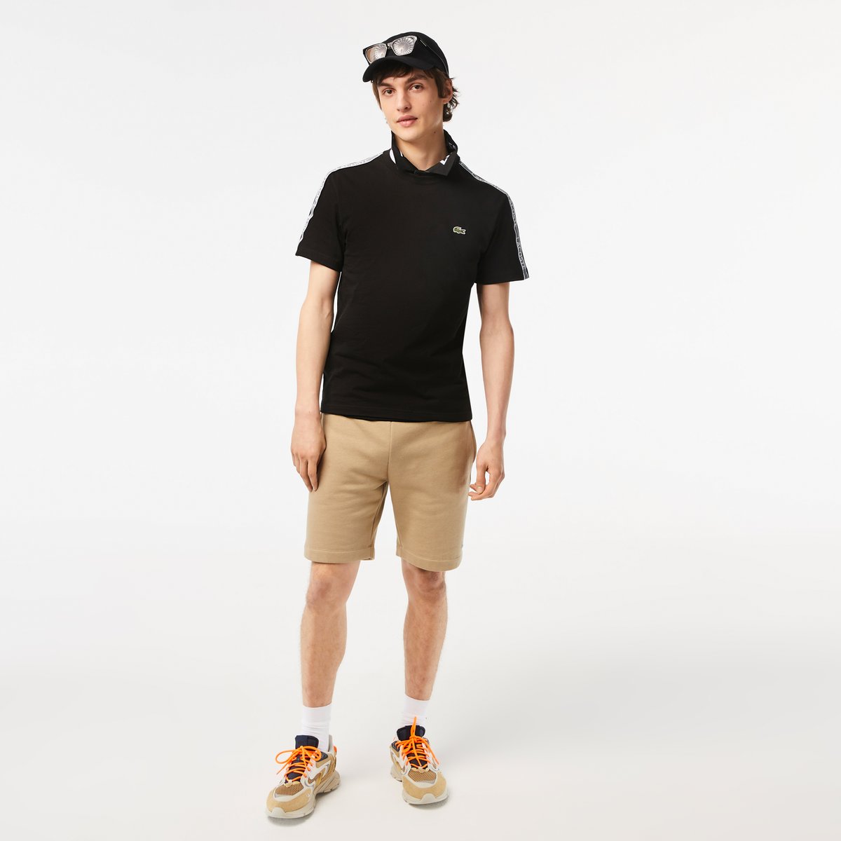 T-shirt regular fit avec bandes siglées contrastées noir-031, LACOSTE