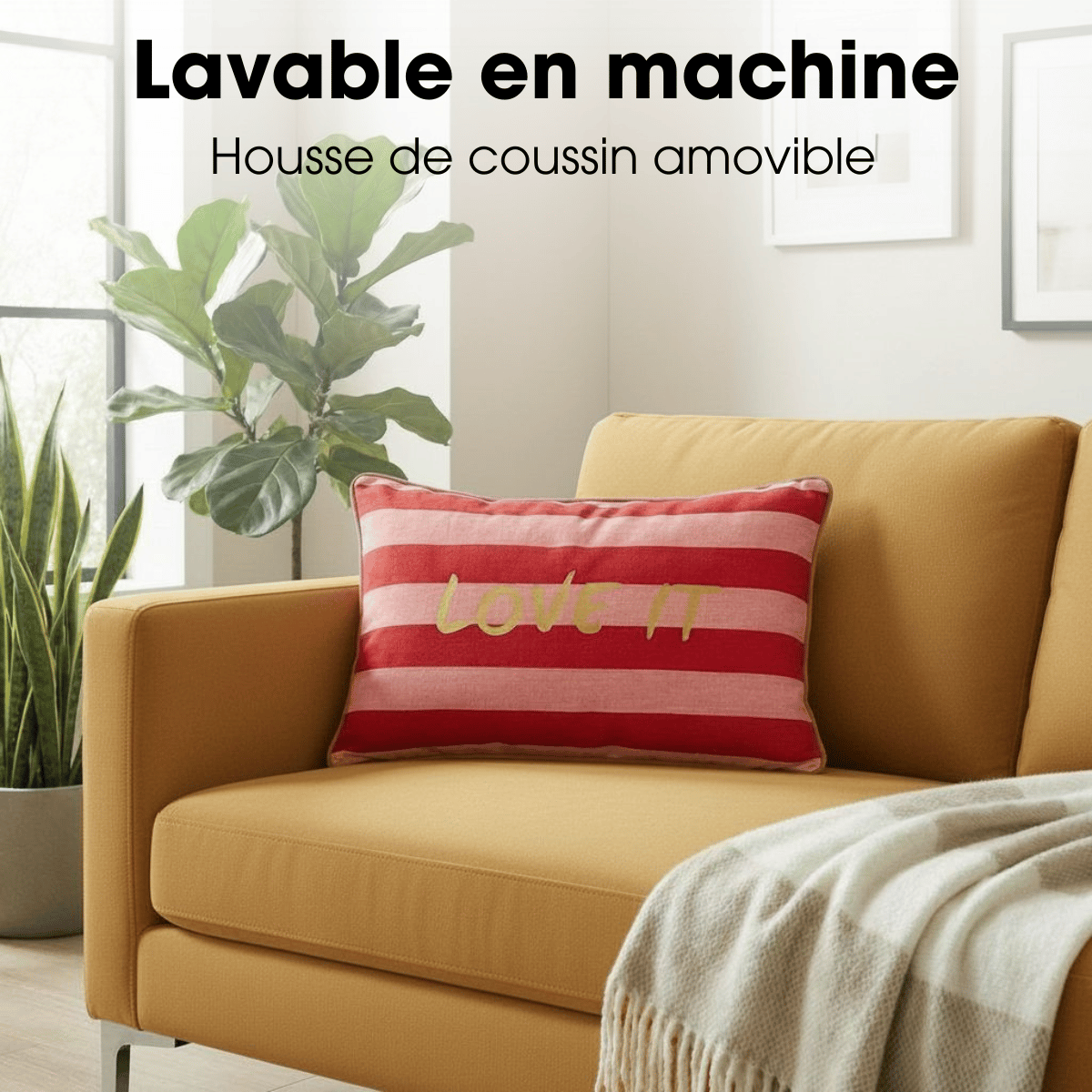 Coussin décoratif rouge, MICA DECORATIONS
