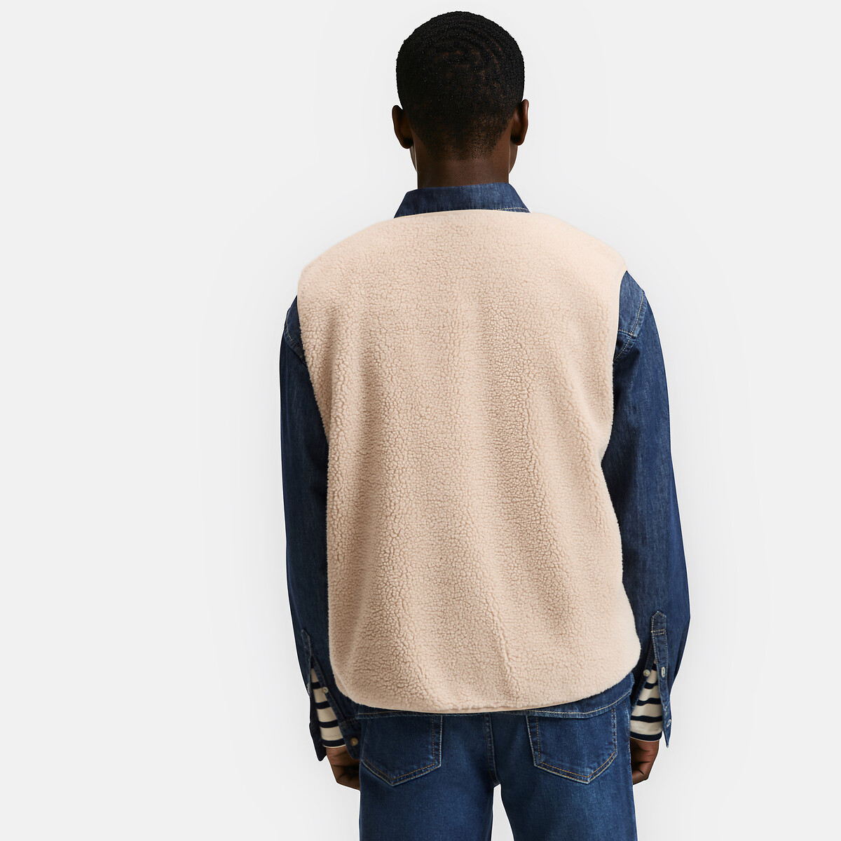 Gilet en grosse maille, fermeture zippée beige, LA REDOUTE COLLECTIONS