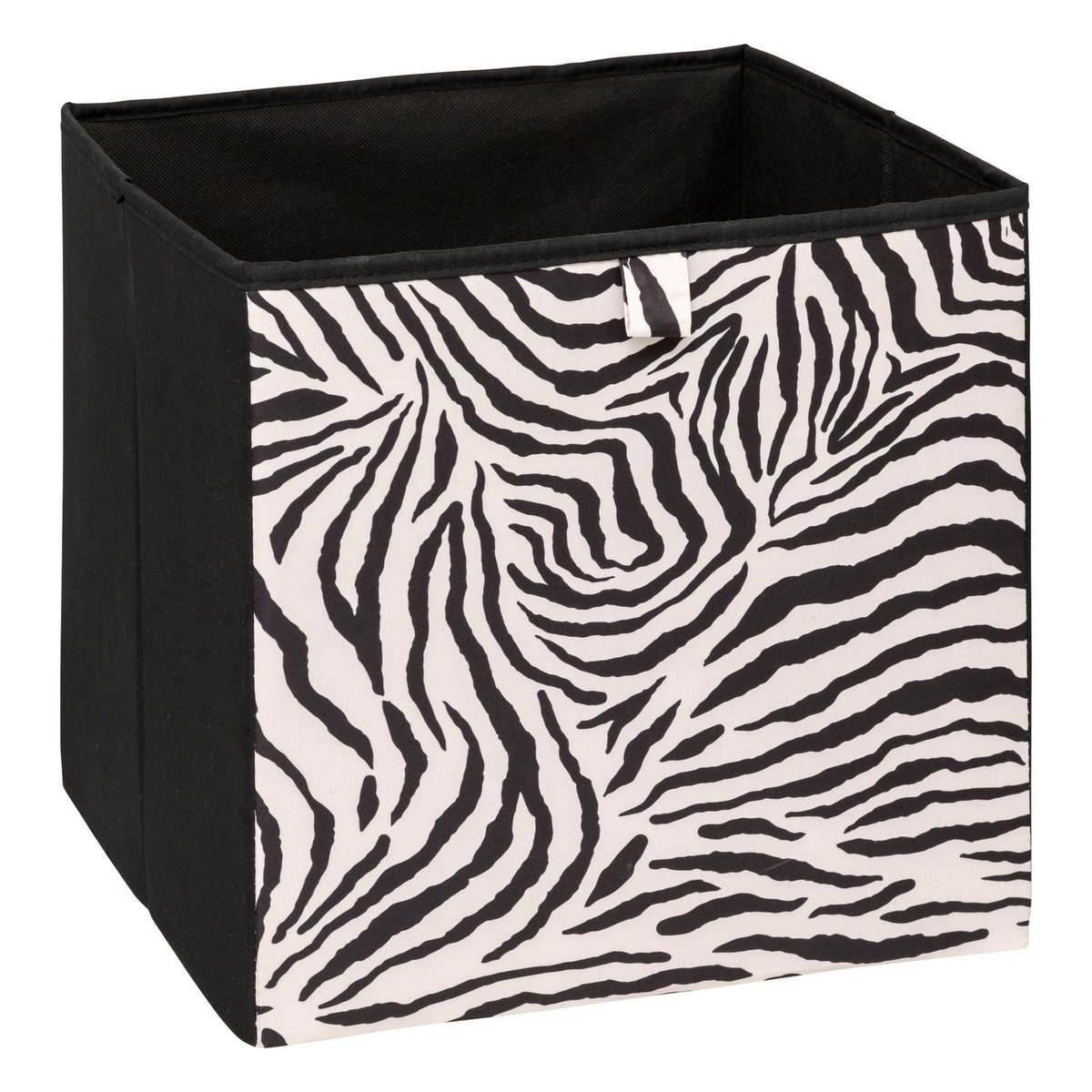 Lot de 6 boîtes de rangement cubes à motifs zèbre MIX'N MODUL noir, TOILINUX