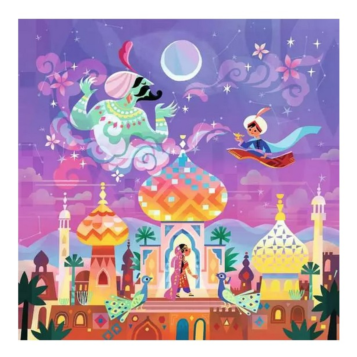 Puzzle 64 pcs Aladin et la Lampe merveilleuse couleur unique, RAVENSBURGER