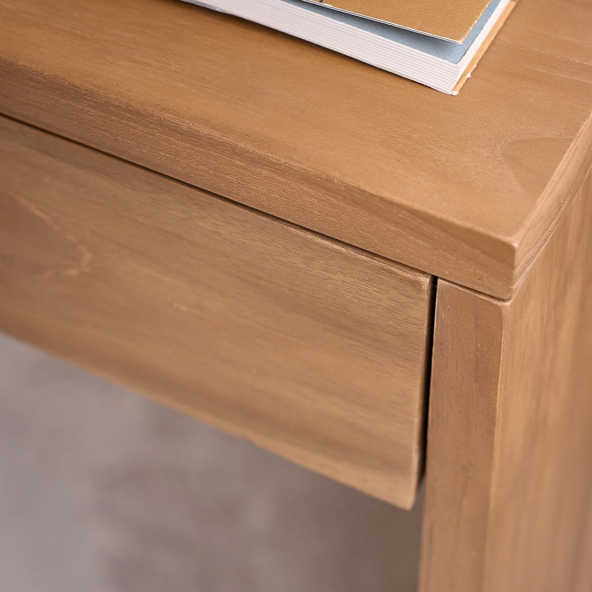 Bureau en bois de teck 130 cm 2 tiroirs  TRISTAN naturel, BERAH GETAH