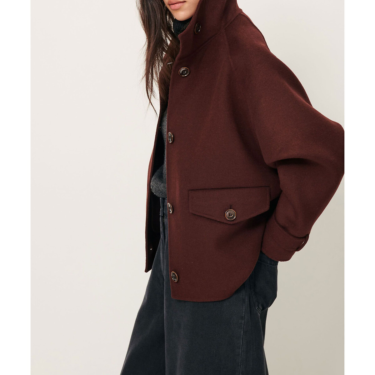 Manteau court en laine mélangée VALLEY NEVADO marron, SESSUN
