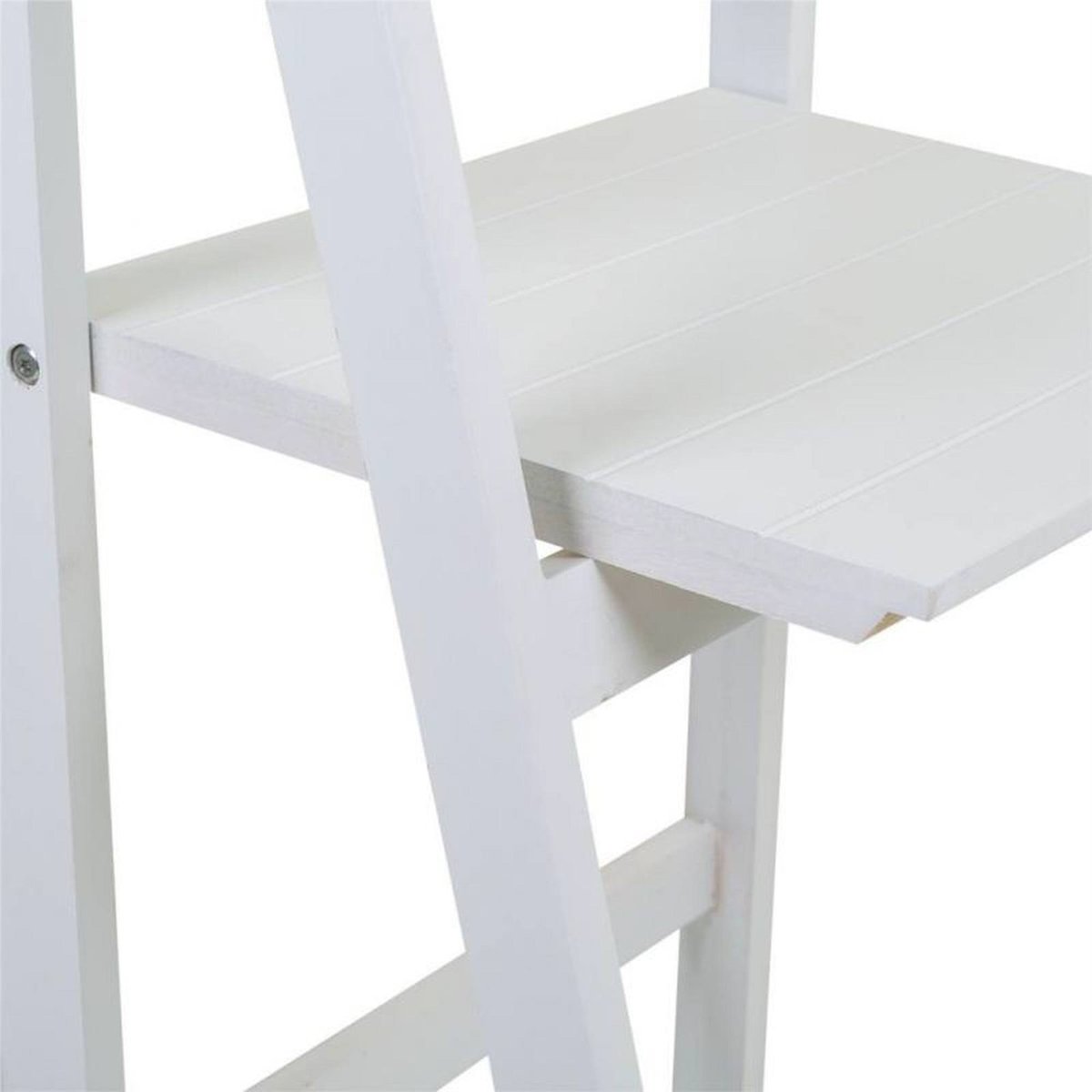Étagère rectangulaire en bois paulownia contemporain blanc mat bois clair, RECOLLECTION