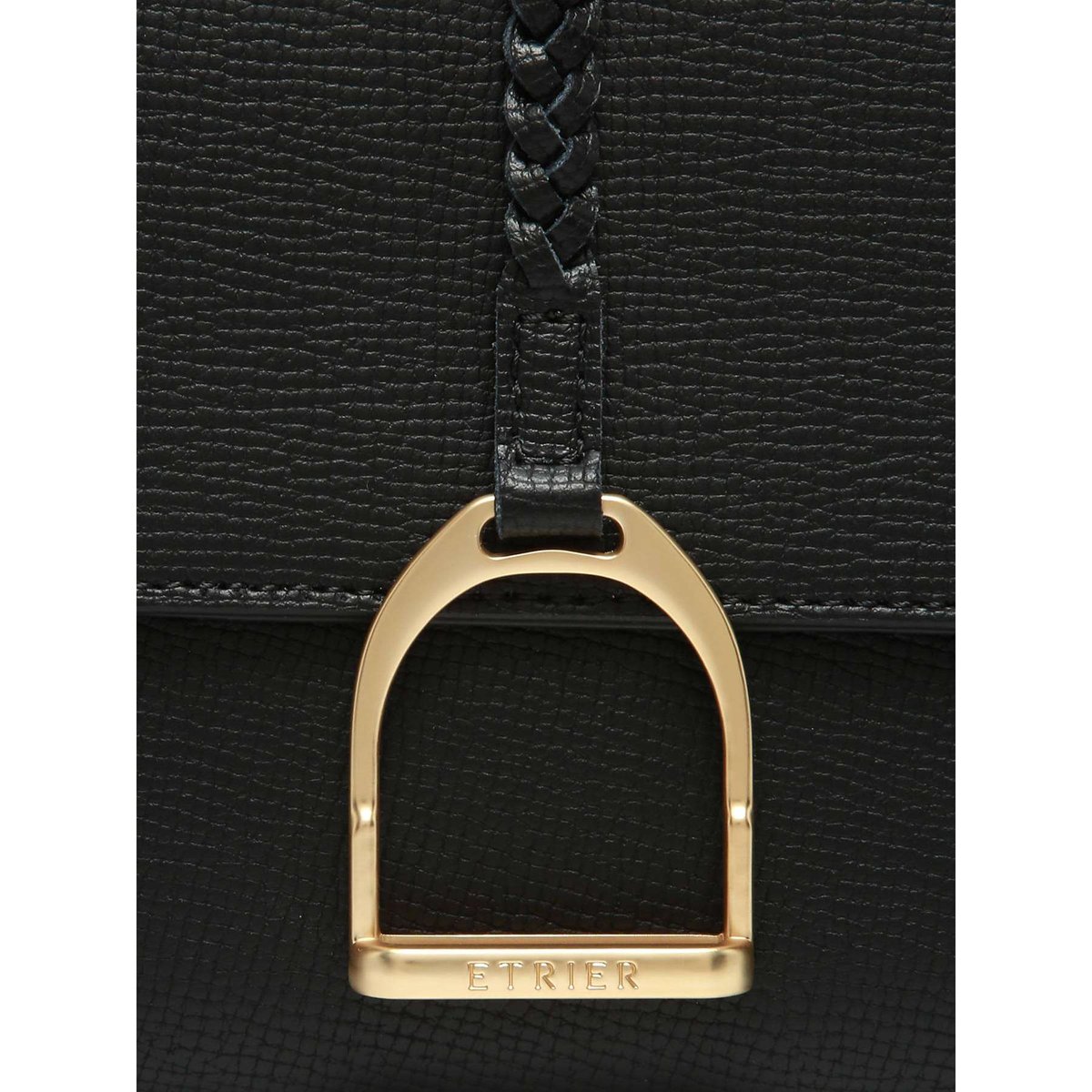 Sac bandoulière S Torsade cuir noir, ETRIER