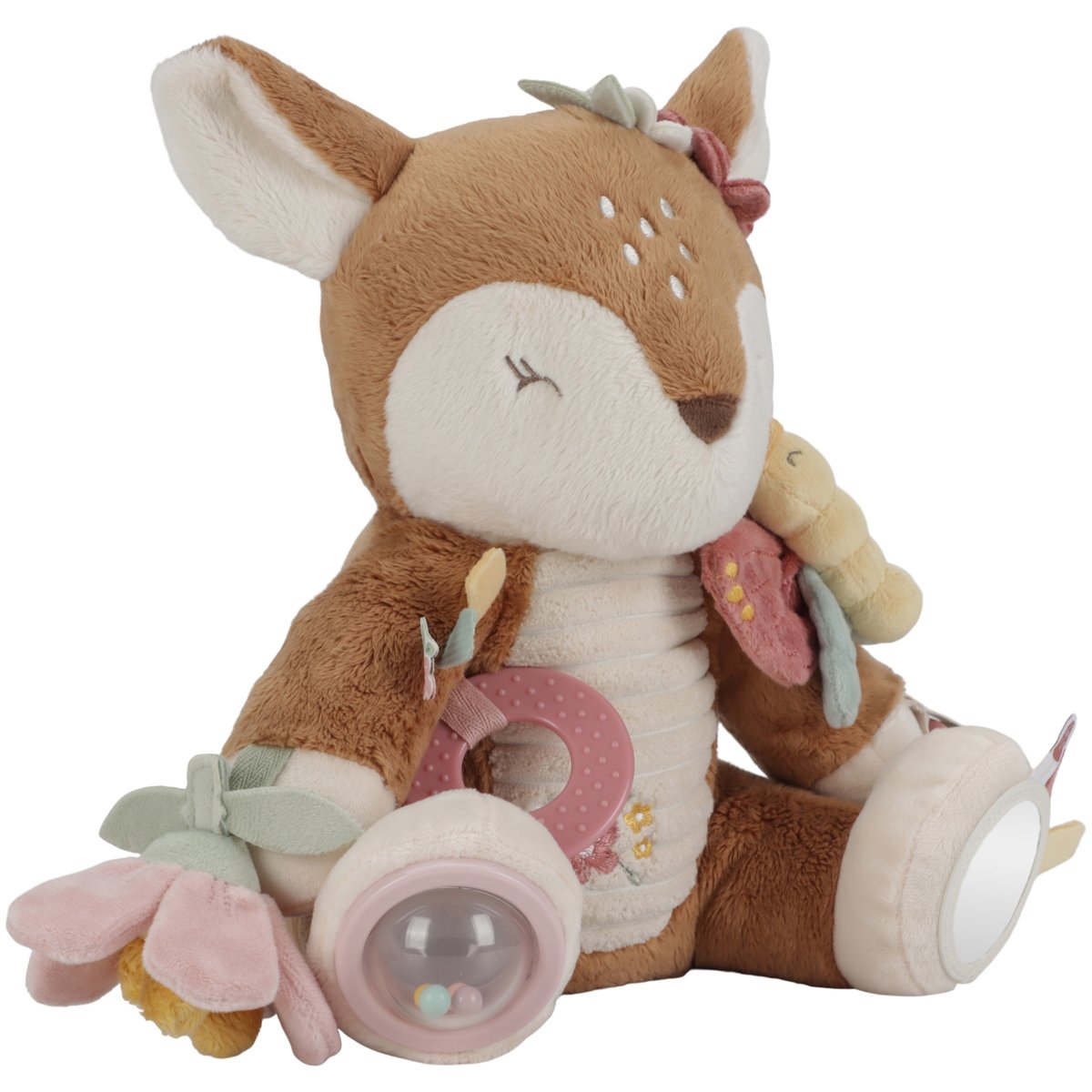 Peluche d'activités rose, jaune, vert, beige, marron, LITTLE DUTCH