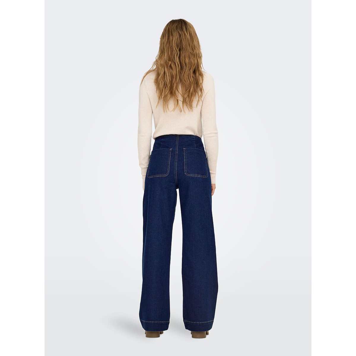 Jean large poches plaquées dark blue denim, ONLY