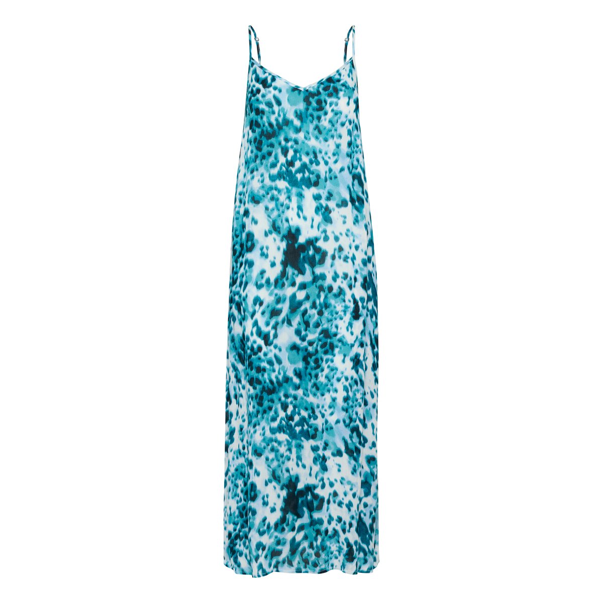 Dress bleu teal leopard print, KAFFE