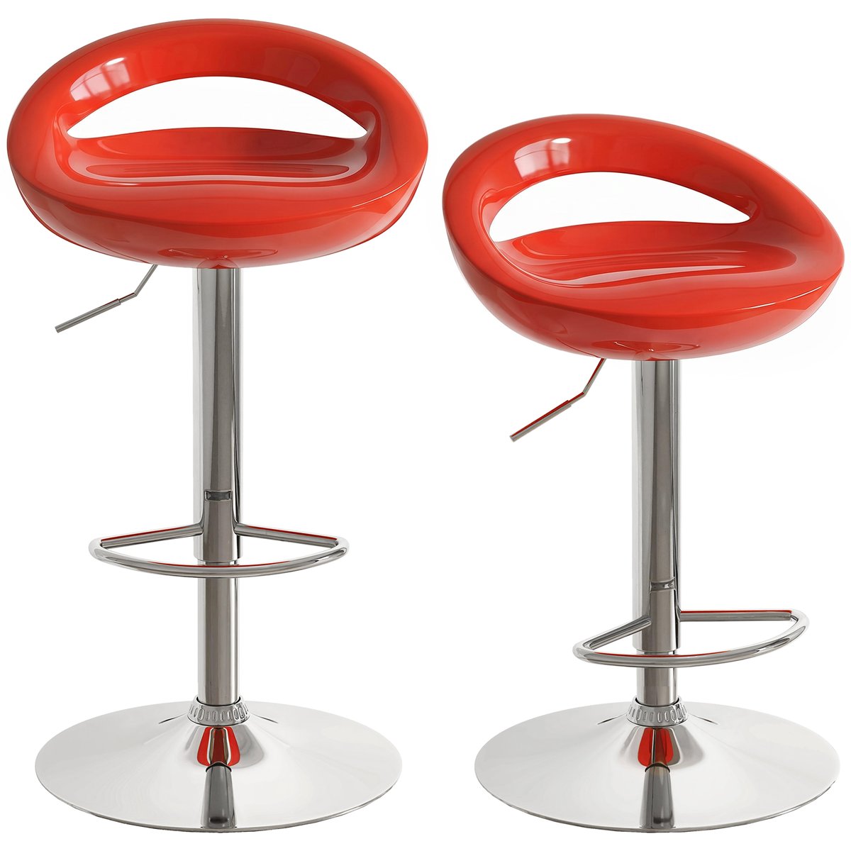 Tabouret de bar ABS Rouge rouge, HOMCOM