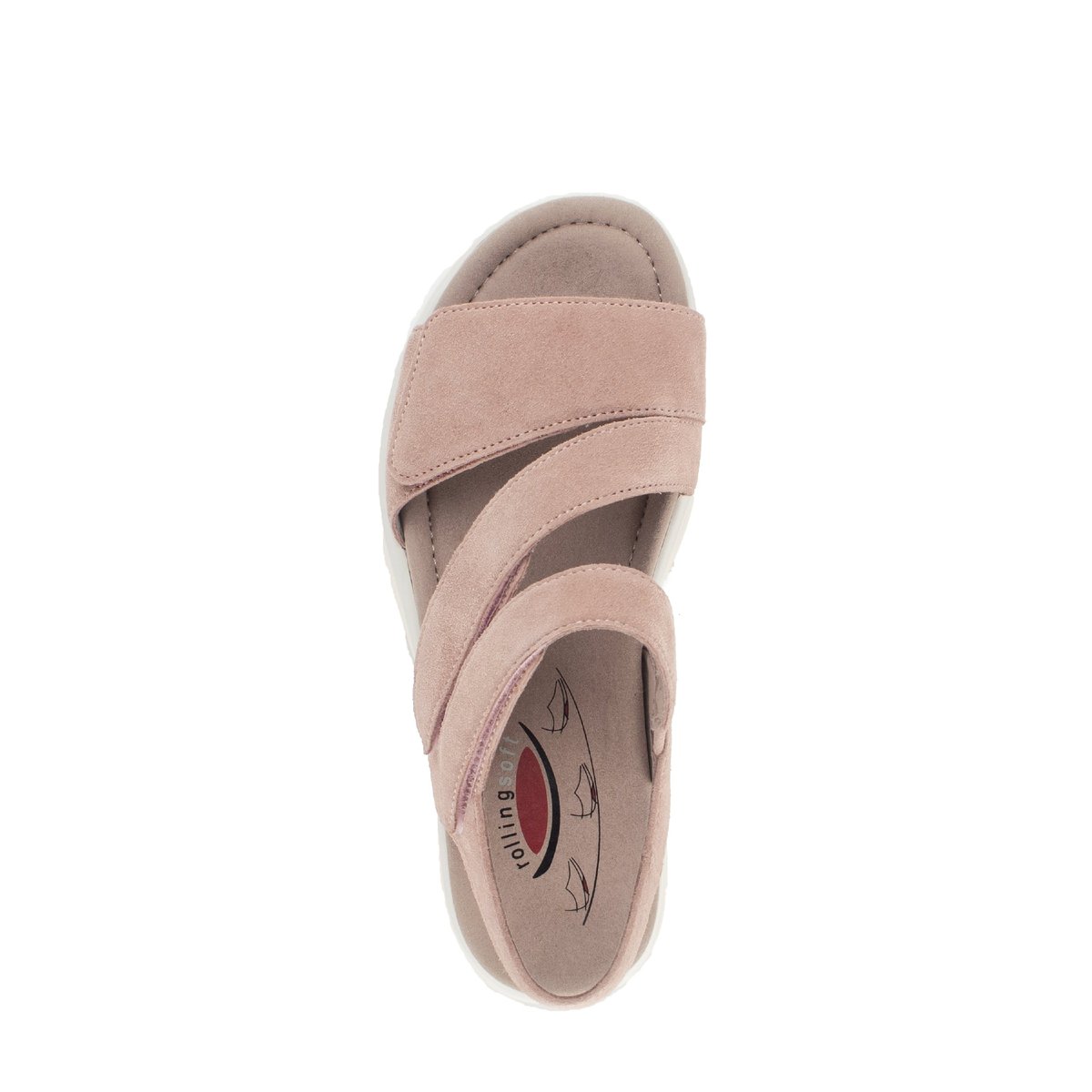 Sandales en cuir à talon compensé rose, GABOR