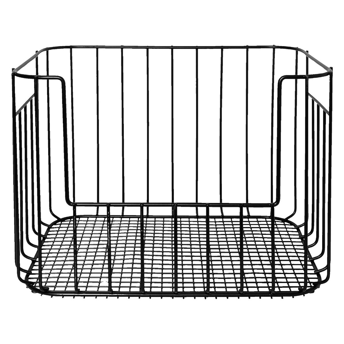 Panier de rangement en métal noir, HABITAT