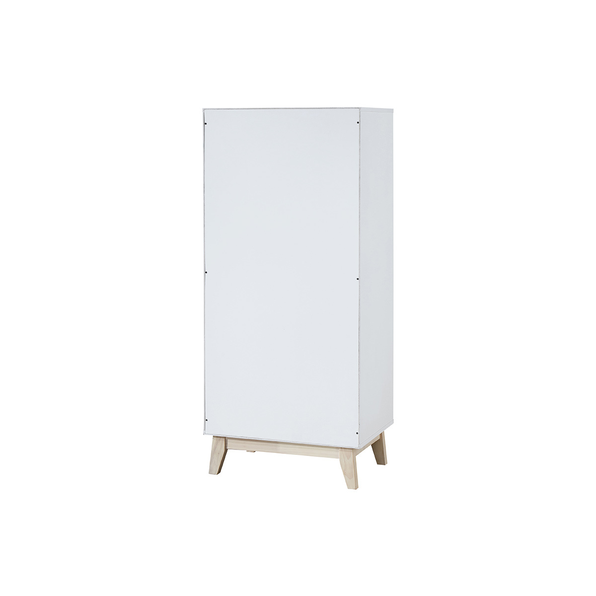Meuble de rangement haut blanc et bois clair 3 portes L60 cm LEENA blanc, MILIBOO