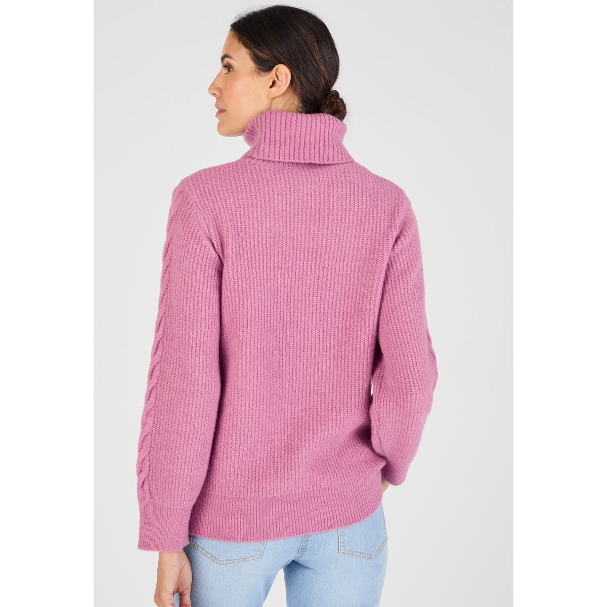 Pull col roulé torsadé Thermolactyl violet lilas, DAMART