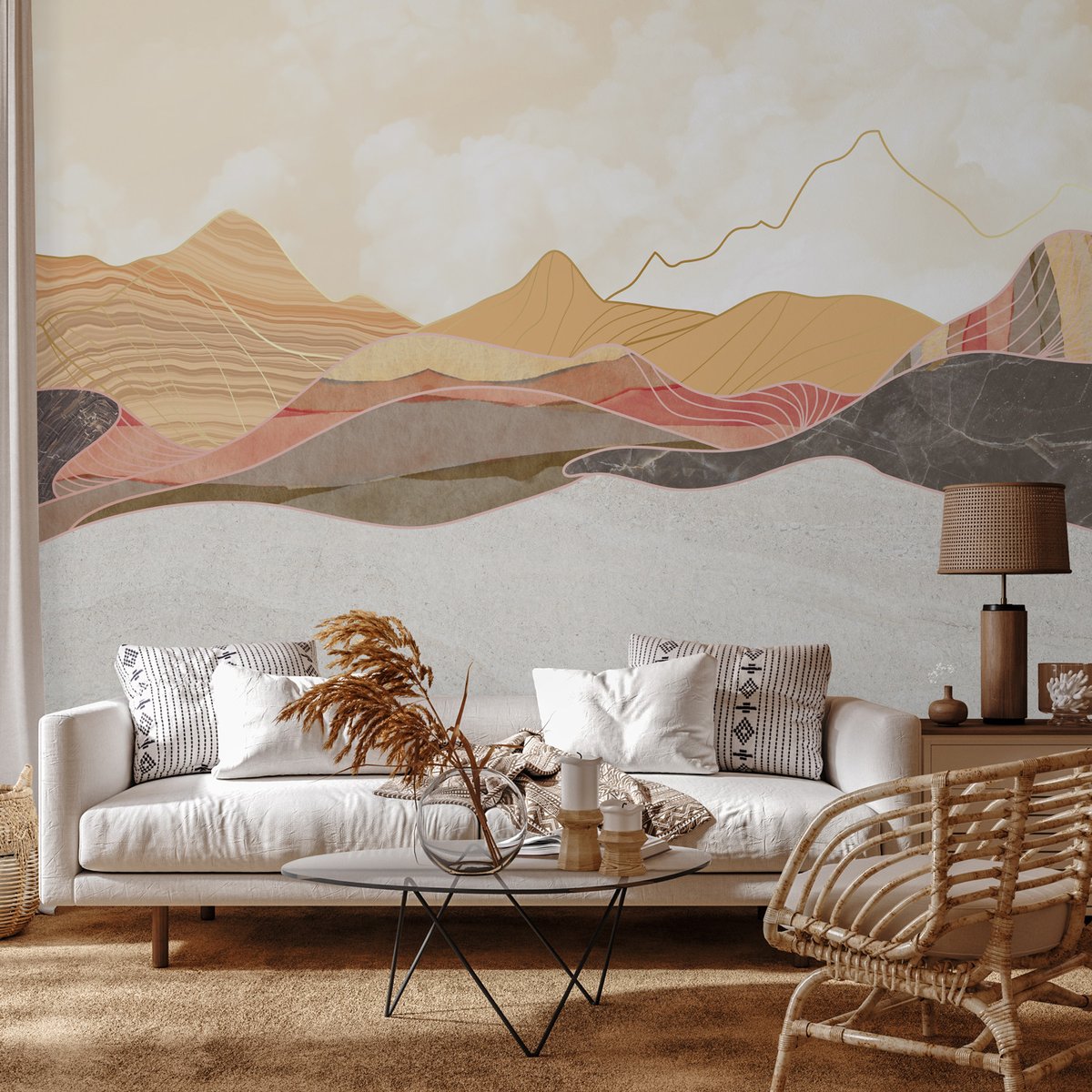 Papier peint panoramique SIROCCO beige, LE PAPIERS DE NINON