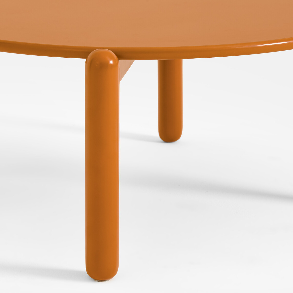 Tavolino rotondo, in faggio massiccio e impiallacciato rovere, diametro 74 cm, COLOQUO bronzo, LA REDOUTE INTERIEURS