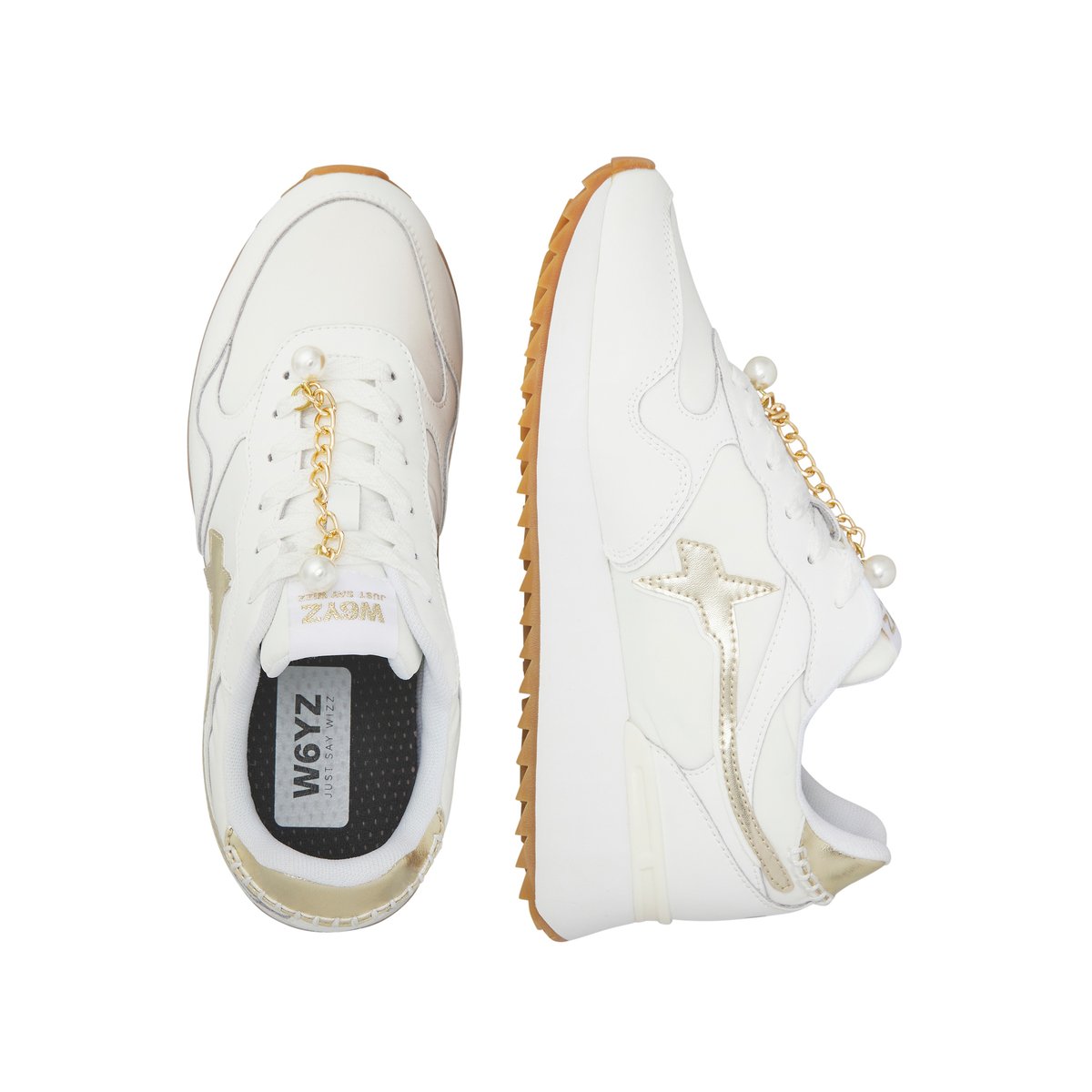 Sneakers en tissu technique et cuir YAK-W. blanc-platine-blanc, W6YZ