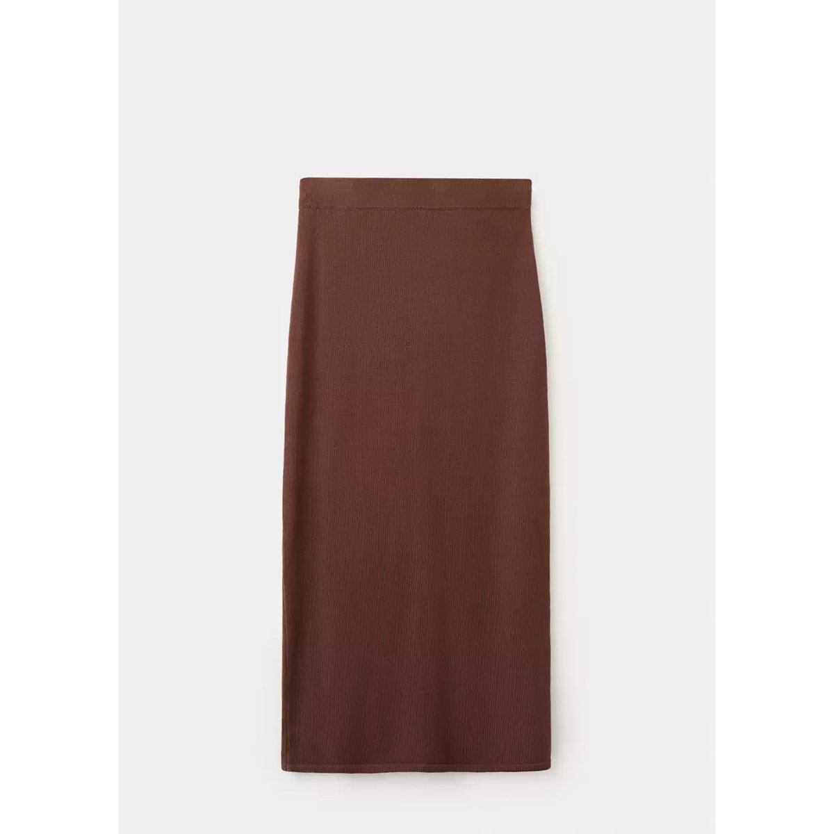 Jupe crayon fendue chocolat, MANGO