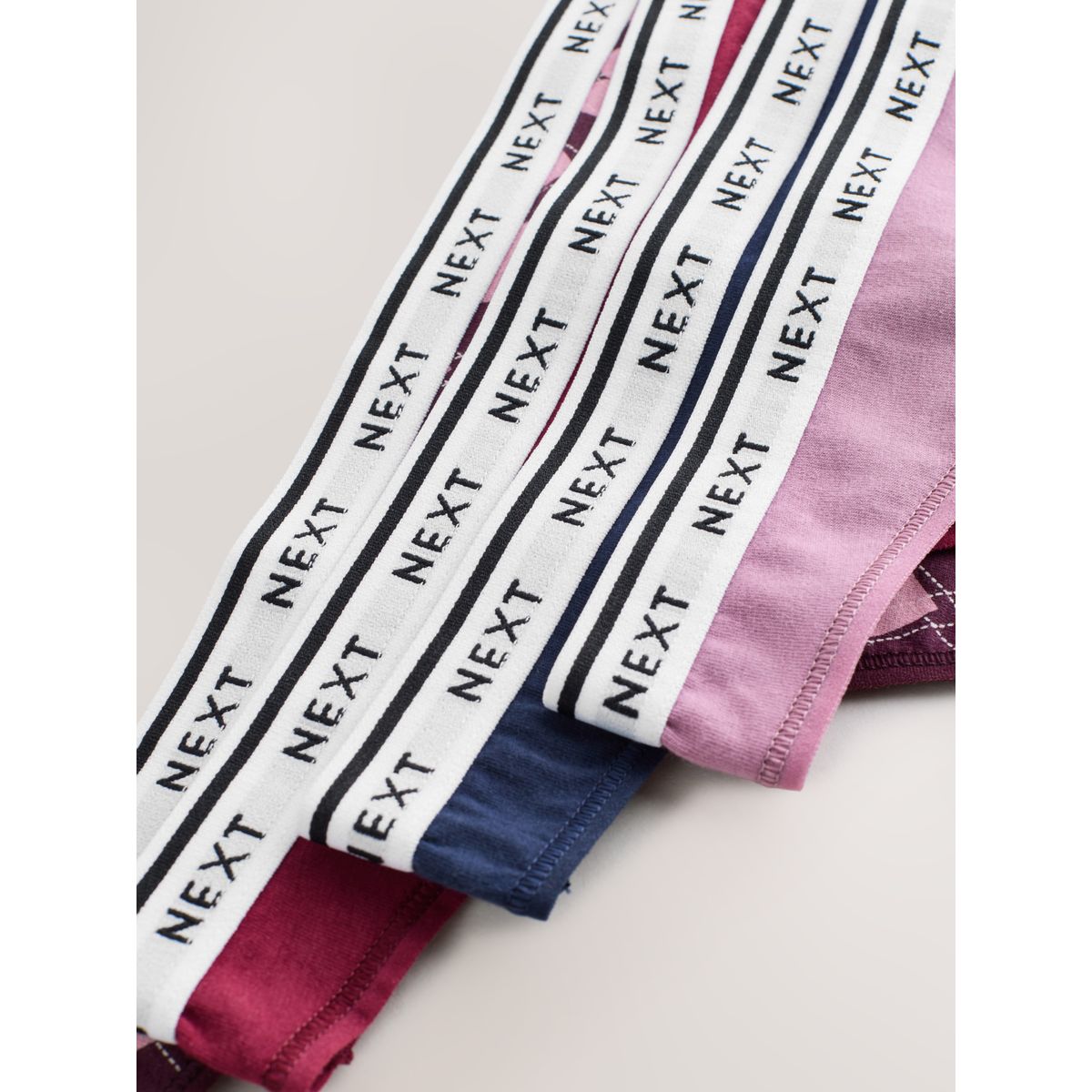 Culotte en coton à logo, lot de 4 argyle bleu marine, NEXT