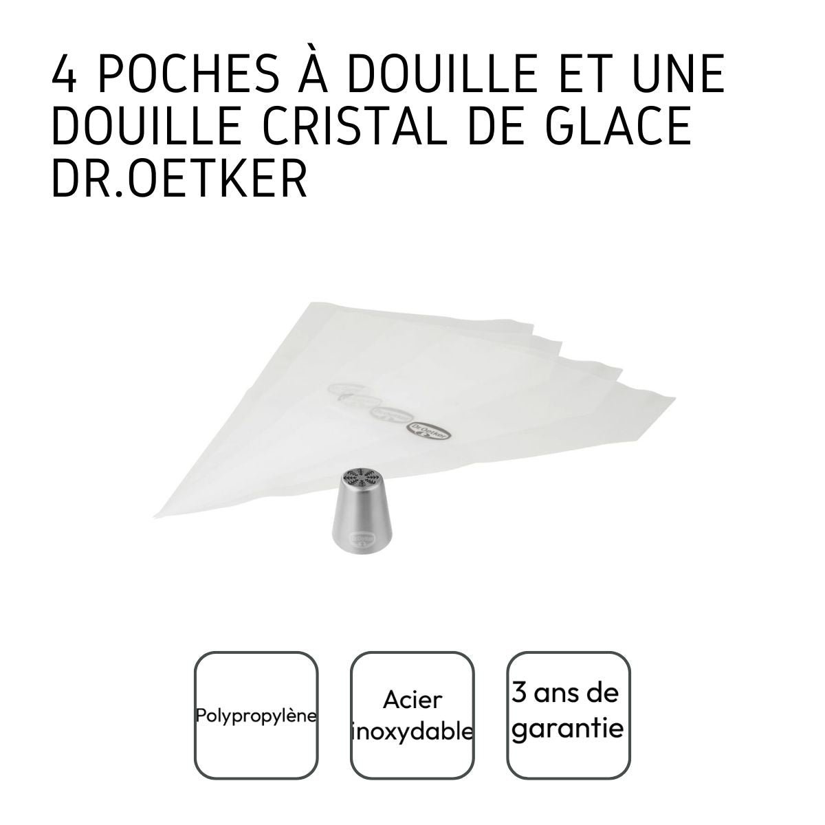 Set de 2 poche à douilles professionnelle inox NOËL gris, DR OETKER