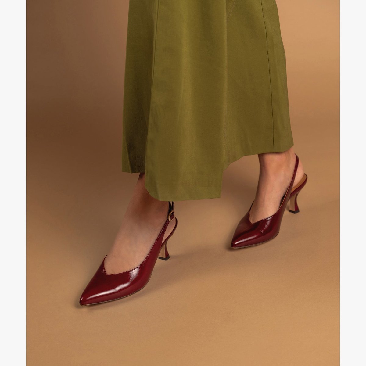 Escarpin en cuir CLAUDY rouge bordeaux, BOCAGE