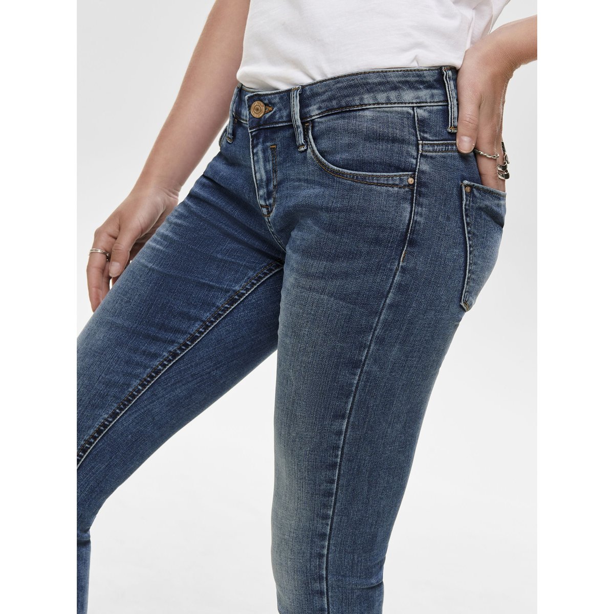 Jean Skinny dark blue denim, ONLY