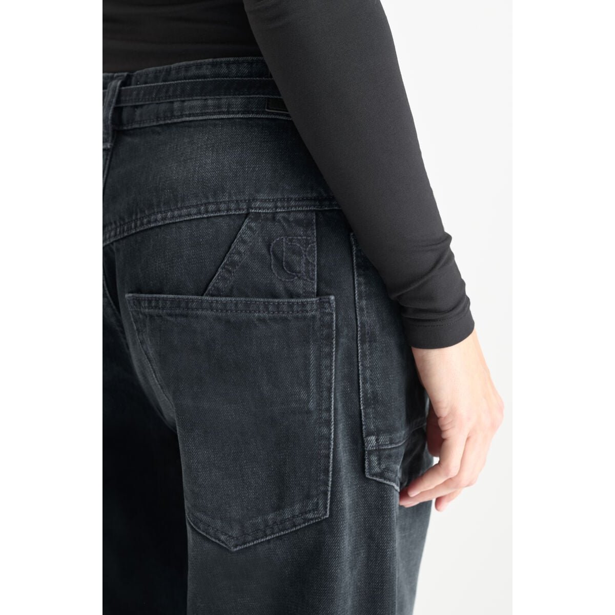 Jeans loose, large balloon , longueur 34 blue / black, LE TEMPS DES CERISES
