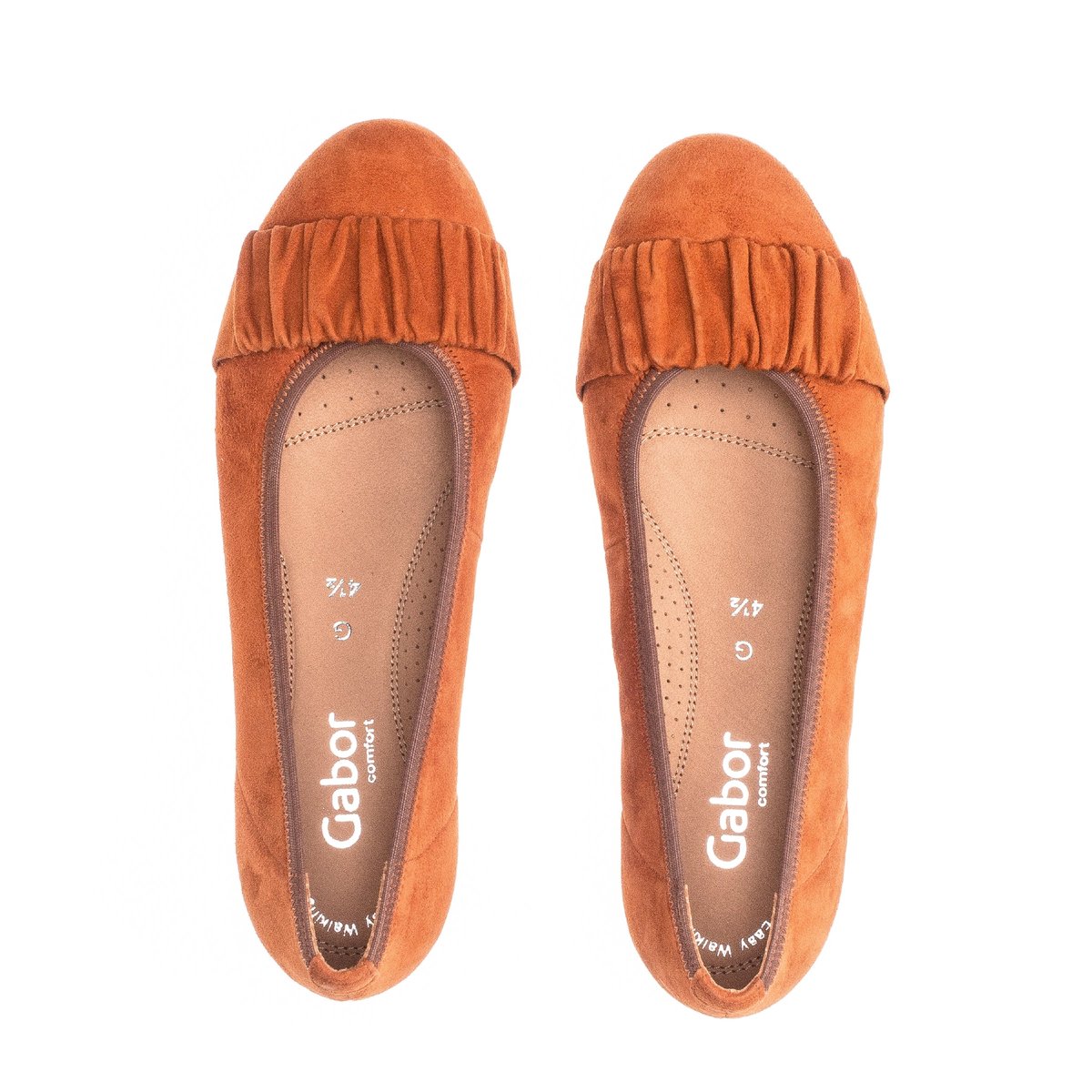 Ballerines en cuir à talon compensé cognac, GABOR