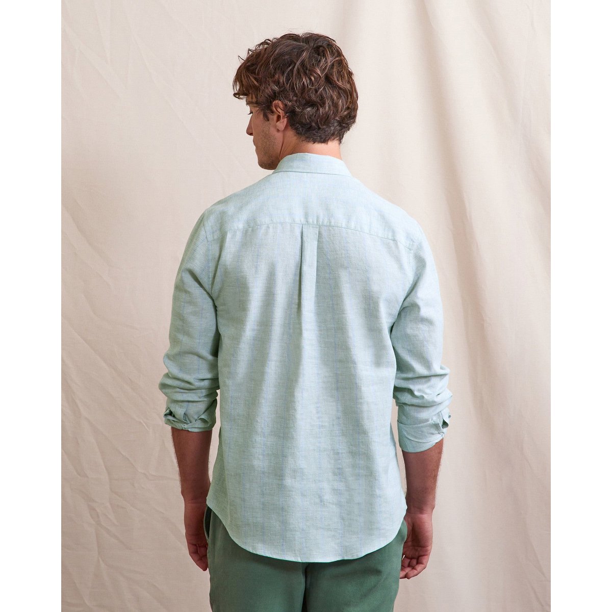 Chemise IVOY lichen et bleu marine, FAGUO