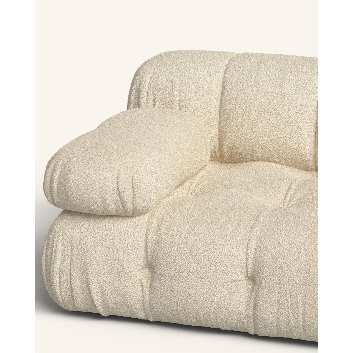 Canapé beige bouclé chaise longue gauche 165x99 cm - BOZCO beige bouclé, HANNUN