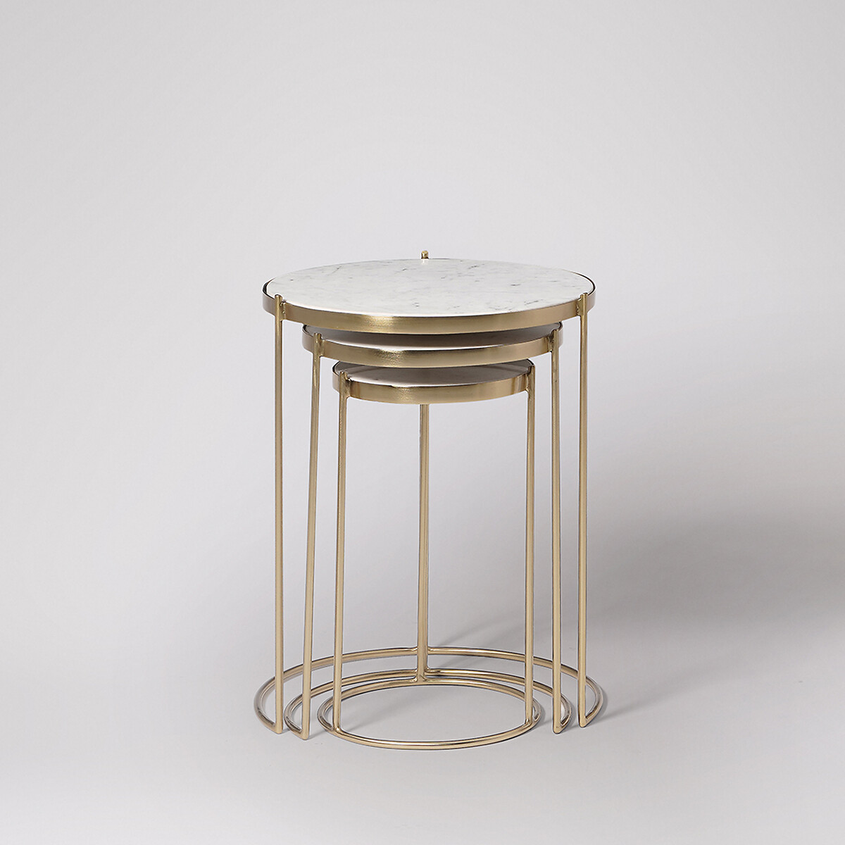 Cassel Metal Side Table white marble, SWOON