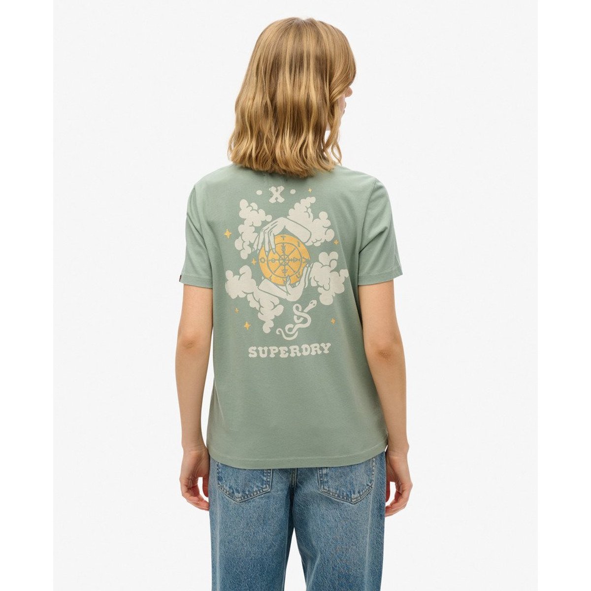 T-shirt décontracté Psychic Readings gris ardoise, SUPERDRY