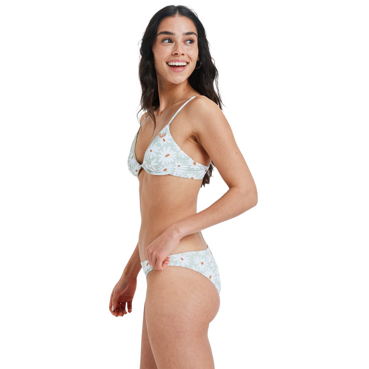 Bas de maillot de bain culotte bikini DREAM FLORAL MODERATE. vert laurel green dream big floral, ROXY