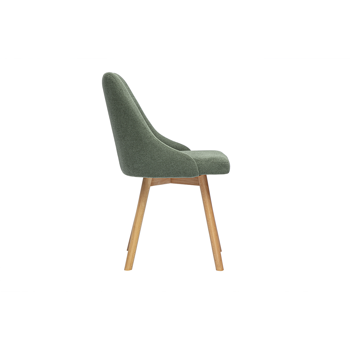 Chaises scandinaves en tissu chenille terre brûlée et bois clair (lot de 2) HASTA kaki, MILIBOO