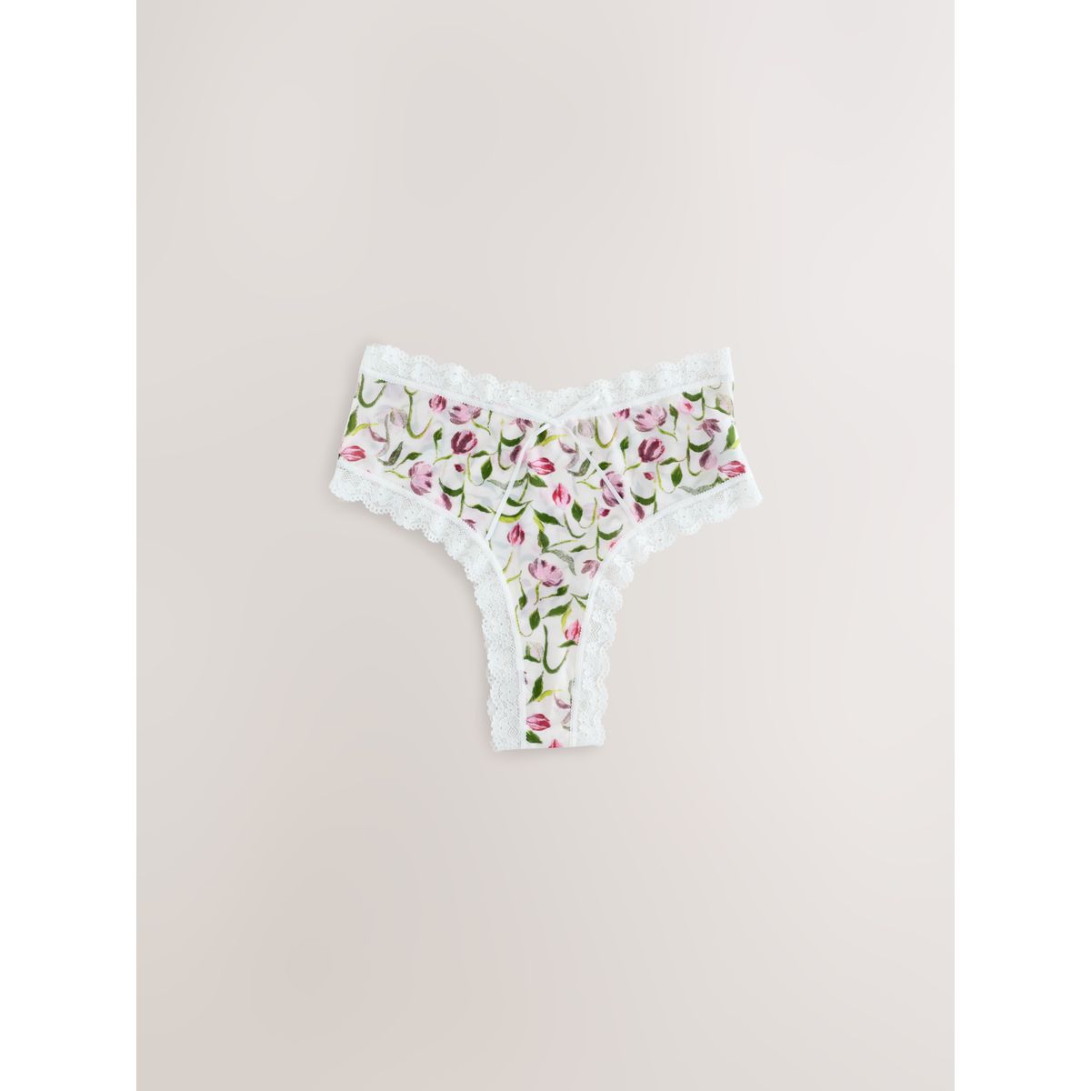 Culotte en dentelle et microfibre, lot de 3 crème/vert/tulipe, NEXT