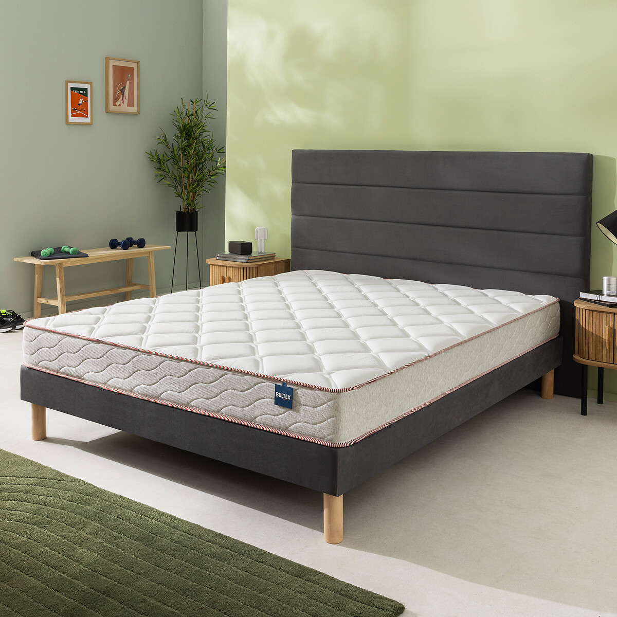 Matelas mousse Bultex primo 19 cm, Victorieux blanc/gris chiné, BULTEX