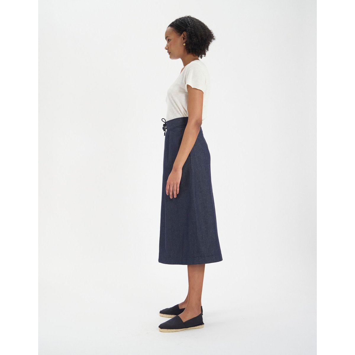 Jupe plissée Maud en coton mélangé marine bleu marine, INES DE LA FRESSANGE PARIS