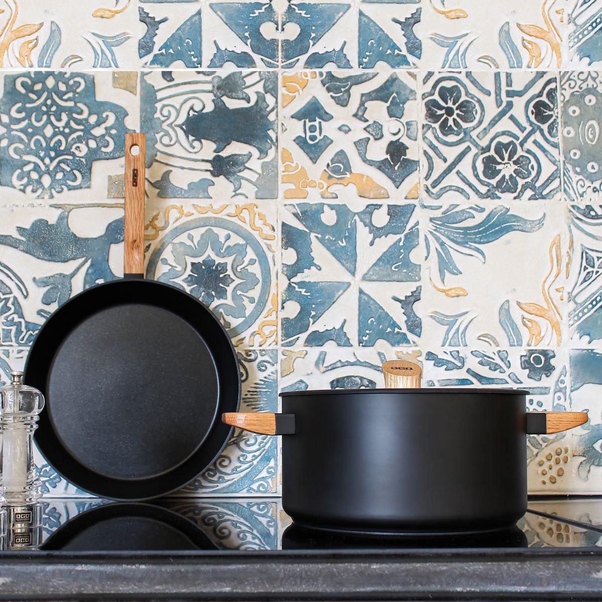 Casserole Ector 20cm naturel-noir, OGO LIVING